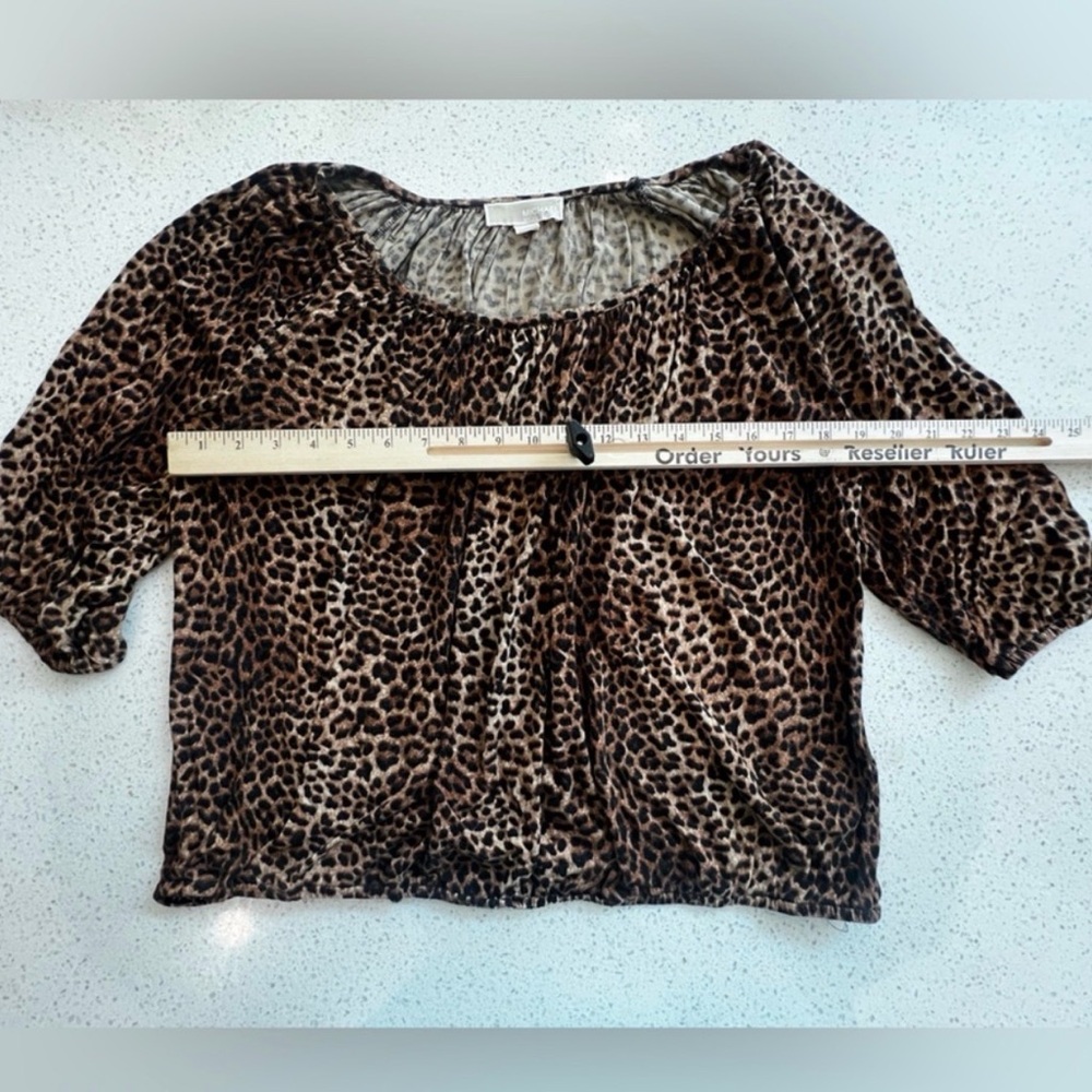 Michael Michael Kors Brown Leopard Print Blouse - Picture 4 of 5
